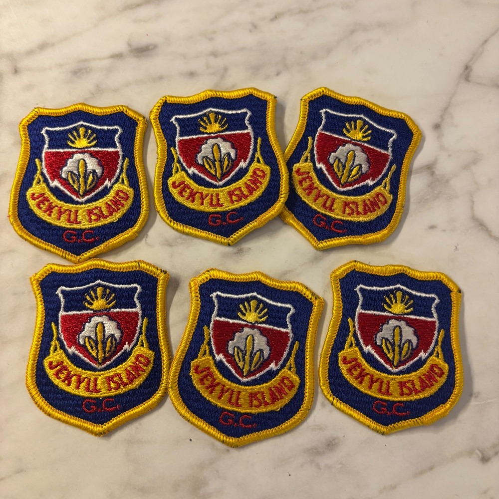 Vintage Jekyll Island Golf Club Embroidered Patches Lot of 6 Georgia Golf Crests